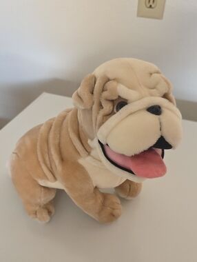 Bestever Plush Bulldog Toy - Tan, Cream, Pink